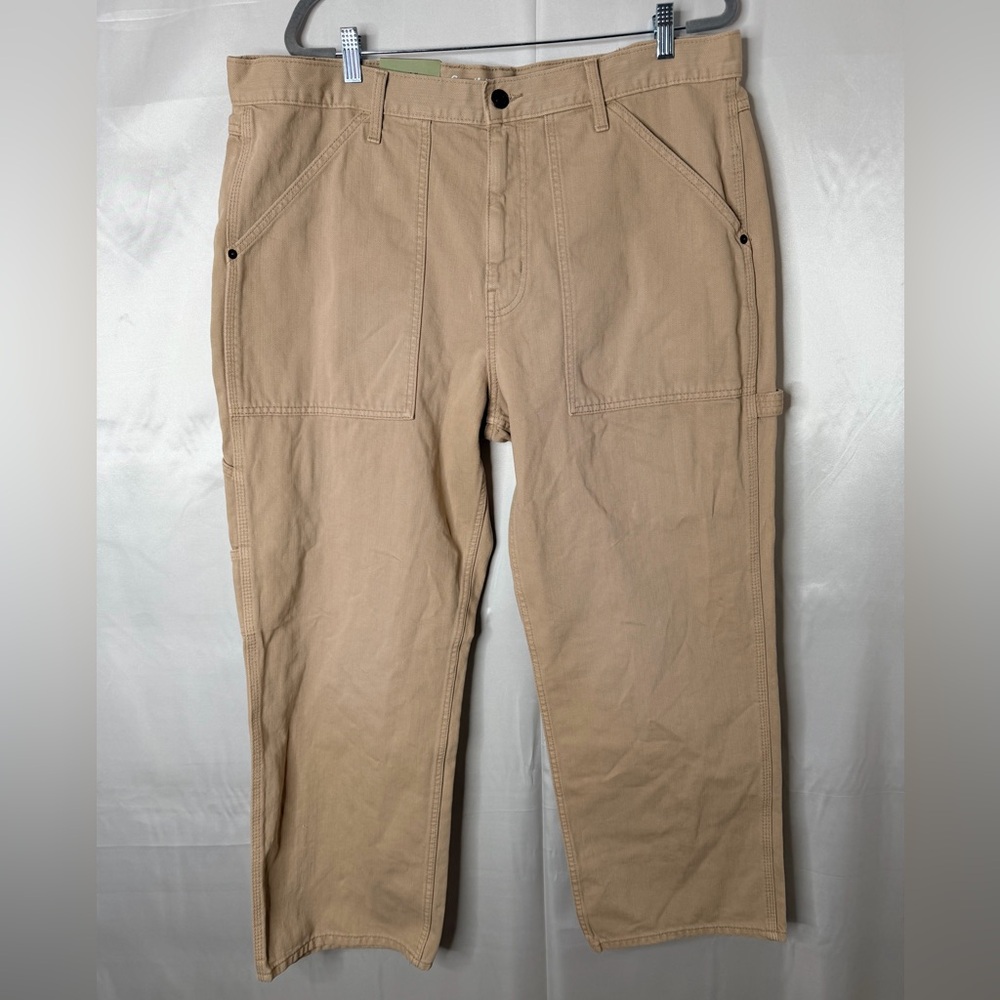 Goodfellow Utility Pants Khaki Relaxed Straight Fit NWT Size 40x30‎ Cotton